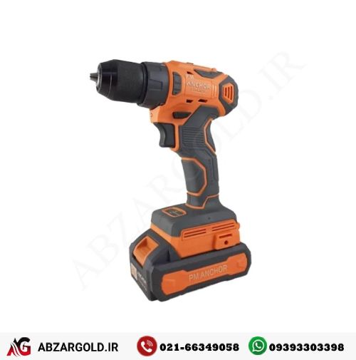 دریل چکشی شارژی براشلس 20 ولت 2 آمپر آنکور تک باتری مدل DCE15