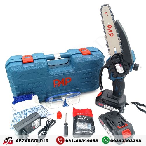 اره زنجیری شارژی 15 سانت 21 ولت لیتیوم 2 باتری پی ای پی مدل CSS-2141