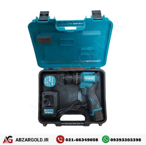 دریل شارژی 24 ولت براشلس طرح ماکیتا 1300دور makita