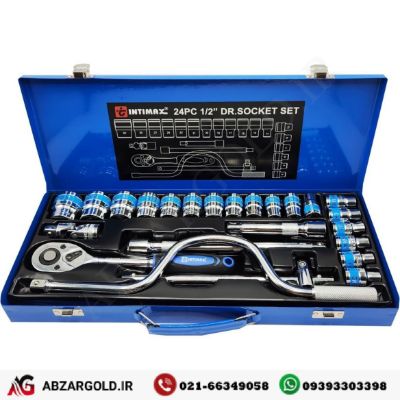 جعبه بکس 24 عددی فولاد وانادیوم اینتی مکس مدل DR.socket 1/2