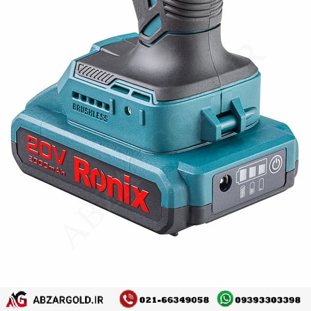 کیت دریل شارژی 20 ولت موتور براش لس Ronix مدل 8900k