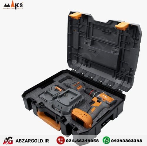 دریل شارژی 21ولت چکشی براشلس مکس 2 باتری مدل DB3