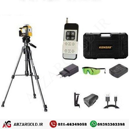 تراز لیزری 12 خط شارژی سه بعدی سبز دیجیتال کنزاکس مدل 1133P (به همراه سه پایه)