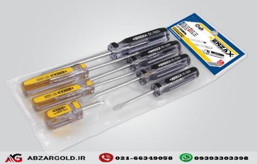 پیچ گوشتی دسته کریستالی کیفی 7 عددی کنزاکس مدل  KCS-107